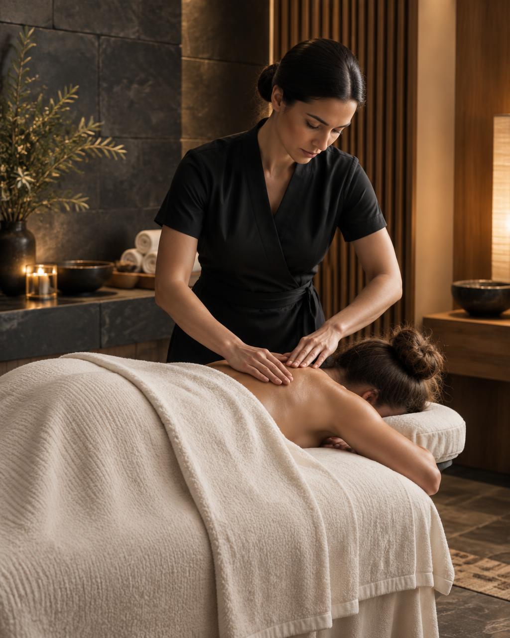 Therapeutic massage in a serene treatment room